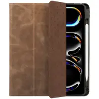 Rosso Elite Hoes Geschikt voor iPad Pro 11 (2024/2025) - 2-in-1 Echt Leer Book Case en Back Cover - Magnetisch Uitneembaar Hoesje - Beschermhoes Bruin