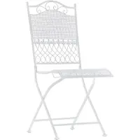 CLP Kiran Tuinstoel - Opvouwbaar - Metalen stoel - Art nouveau - wit