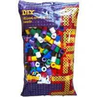 Hama MAXI strijkkralen basiskleuren / primaire kleuren mix gemengd, zak met 500 stuks EXTRA GROTE MAXI strijkparels (creatief kralen cadeau voor kleine kinderen / peuters en kleuters)