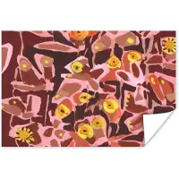 PosterMonkey Poster Bruin - Retro - Vlinders - Dieren - Hippie - 90x60 cm