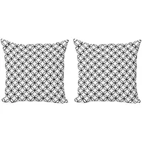 Abakuhaus Moderne decoratieve kussenhoes, 2 stuks, minimalistisch patroon, modern accent, dubbelzijdige digitale print, 45x45 cm, wit/zwart