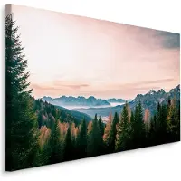 Karo-art Schilderij - Uitzicht over de Italiaanse Alpen, Premium Print