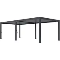 Orion Premium terrasoverkapping - 400 x 800 cm - Antraciet - Aluminium / Vrijstaande / Luxe overkapping - Tuinprieel / Carport / Veranda / Pergola