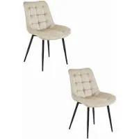 Leobert BERA stoel - beige fluweel/zwarte poten x 2