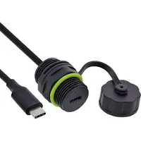 InLine USB-C koppelaar, IP68, afgeschermd, bus naar stekker, 50cm
