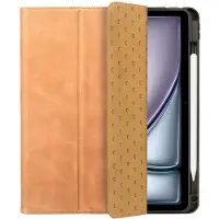 Rosso Elite Hoes Geschikt voor Apple iPad Air 11 (2024/2025/2026) - 2-in-1 Echt Leer Book Case en Back Cover - Magnetisch Uitneembaar Hoesje - Beschermhoes Lichtbruin