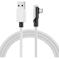 MMOBIEL VR Link Kabel USB naar USB-C voor Meta Quest 3S / 3 / 2 / Pro, Pico 4 Ultra / 4 en PC / Steam VR door - 90 Graden Type-C Kabel voor VR Headset Gaming - 3m USB Oplaadkabel – Wit