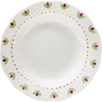 Secret De Gourmet Fleur de Rose Diep bord Ø23cm - Set van 6 stuks - Wit/Groen