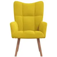 vidaXL Relaxstoel met voetenbank - Fluweel - Mosterdgeel Relaxfauteuil - Lounge Stoel - Fluweel Stoel - Mustard Geel - Voetenbank
