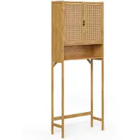 Vicco Liora Wasmachinekast – 66 x 168 cm met planken Bamboe