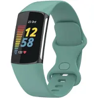 123Watches sport band - dennengroen - ML - Geschikt voor Fitbit Charge 5 & 6