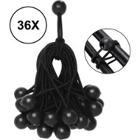 PD - Spanelastiek - Zwart - Elastiek koord - Spanrubbers - Elastiek Met Bal - Tentspanner - Tentelastiek - Tentspanners met Bal - Elastiek Trampoline