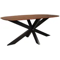 Lizzely Garden & Living Eettafel deens ovaal mangohout 180cm Austin walnoot bruin ovale tafel duurzaam mango eetkamertafel