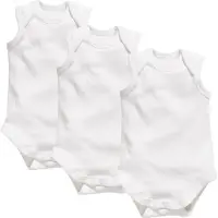 Schnizler romper mouwloos wit 3 stuks