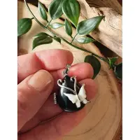 Ruben Robijn Obsidiaan zwart vlinder druppel hanger