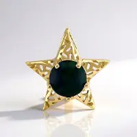 Cavill - Gouden Hanger - 9K Geel goud - 0,77 ct Ethiopische Mezezo Opaal - Ronde Cabochon Sterhanger - Elegante en Veelzijdige Sieraden