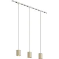QAZQA Modern railsysteem met 3 hanglampen wit met beige 1-fase - Iconic Holt