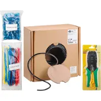 Goobay Outdoor set met 100 meter U/UTP CAT6 netwerkkabel, 100 tie-wraps, 100 connectoren en krimptang