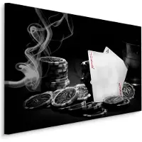 Karo-art Schilderij - Poker Set, Speelkaarten, zwart/wit/rood, Premium Print