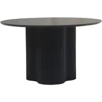 Lizzely Garden & Living Eettafel organisch rond mangohout Demi 130x130cm zwart organische eettafel