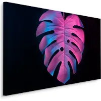 Karo-art Schilderij - Kleurrijk Monstera blad, Premium Print, 5 maten
