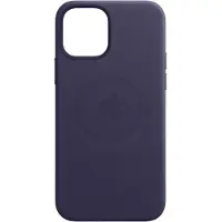 Apple iPhone 12 / 12 Pro Back Cover met MagSafe Leer Donkerviolet