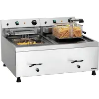 Bartscher 12L-20 Dubbel Vrijstaand 18000 W Frituurpan Zilver