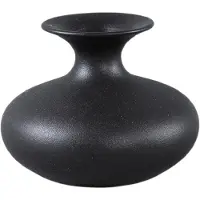 Ptmd Bloempot Lyndsay - 20x20x16 cm - Keramiek - Zwart