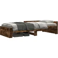 vidaXL Bedframe met Hoofdbord Gerookt eiken 80 x 200 cm Bewerkt hout
