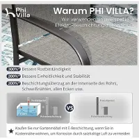 Laura Tuinset 6 Personen 170x96 cm – Luxe Metalen Tuintafel met 6 Textileen Stoelen, Weerbestendig, Modern Buitenmeubilair voor Terras & Balkon –