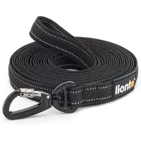 Lionto Trainingslijn lang, antislip grip & reflecterend zwart 15 m