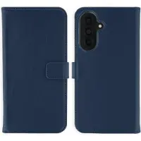Selencia Echt Leren Bookcase voor de Samsung Galaxy A37 (5G) - Donkerblauw