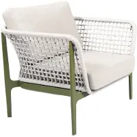 Tierra Outdoor Loungestoel Montreal - Aluminium en Olefin Rope - Groen en Grijs - 1 Loungestoel voor buiten