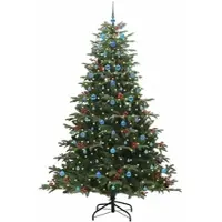 vidaXL Kunstkerstboom Groen 240 cm PVC en Metaal en Plastic