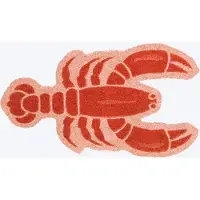Fisura deurmat Kreeft 70 x 40 cm kokosvezel naturel/rood