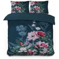 Husch Dekbedovertrek Marlous - 240x200/220 - Bloemen - Multi/Groen