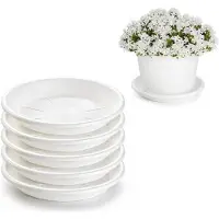 PlasticForte plantenpot onder schotel / opvang schaal - 5x - wit - dia 30 cm - Kunststof - voor een pot met dia 35/40 cm