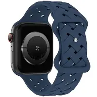 Beline Serie - Siliconen Geweven Horlogeband - 42mm - Niebieski