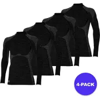 Heatkeeper - Thermoshirt heren - Zwart - L - 4-Stuks - Thermokleding heren