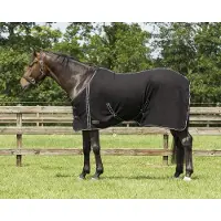 QHP Fleecedeken New Basic met kruissingels - maat 155/205 - black