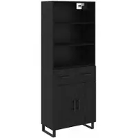 vidaXL Highboard 2 st Zwart Eiken 69,5 x 34 x 180 cm