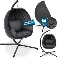Kesser Luxe Hangstoel met Standaard en Kussen voor Binnen en Buiten tot 150 kg Draagvermogen - Antraciet