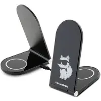 Karl Lagerfeld Karl - Lagerfeld - Choupette MagSafe 15W inductieve oplader, opvouwbaar 2in1 - zwart