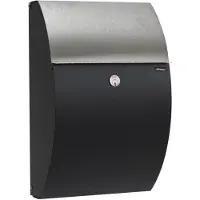 Allux Brievenbus 7000 Zwart/Rvs Klep - 40700035