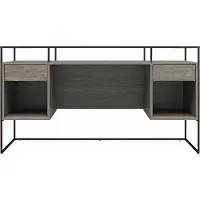 DOMUS Camley-Bureau - 2-laden - Glas/Grijs MDF