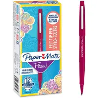 Paper Mate Flair-viltstiften | Medium punt (0,7 mm) | Magenta | 12 stuks