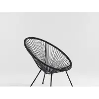Vente-unique Set van 2 tuinstoelen van zwart gevlochten harsdraden - ALIOS II