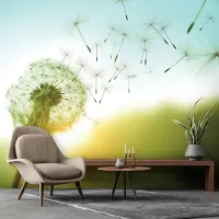 Consalnet Fotobehang - Paardenbloem - Wit - Natuur - Vliesbehang - (368 x 254 cm)
