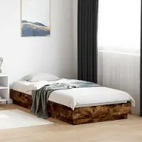 Prolenta Maison Exclusive - Bedframe met LED-verlichting, gerookt eikenhout, 80 x 200 cm, houtcomposiet
