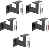 Sotech 5 x leuningbevestiging, staal, zwart, plat, 90°, 63x81x78 mm
